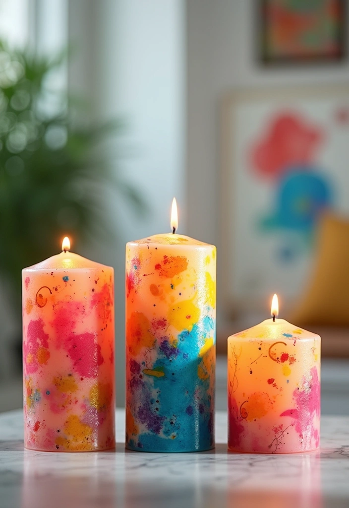 10 Stunning Candle Painting Ideas That'll Transform Your Space (You Won't Believe #4!) - 4. Bold Abstract Art