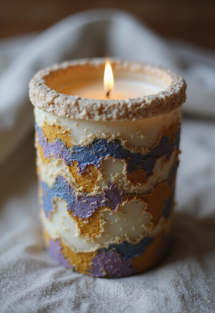 10 Stunning Candle Painting Ideas That'll Transform Your Space (You Won't Believe #4!) - 6. Textured Candle Painting