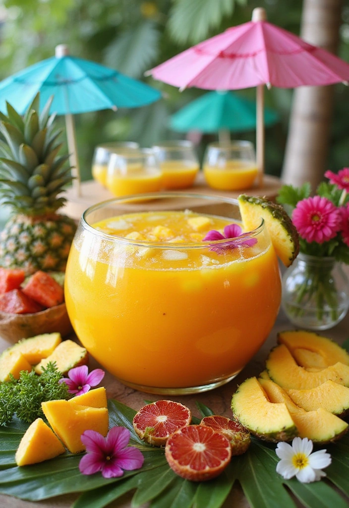 10 Stunning Home Decor Mimosa Bar Ideas That Will Wow Your Guests! - 1. Tropical Paradise Mimosa Bar
