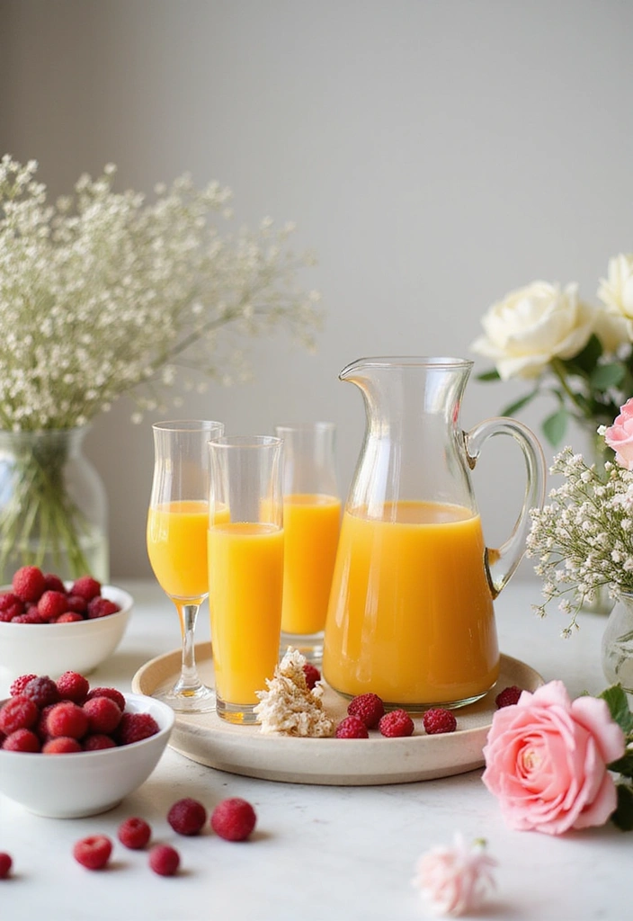 10 Stunning Home Decor Mimosa Bar Ideas That Will Wow Your Guests! - 2. Classic Elegance Mimosa Bar