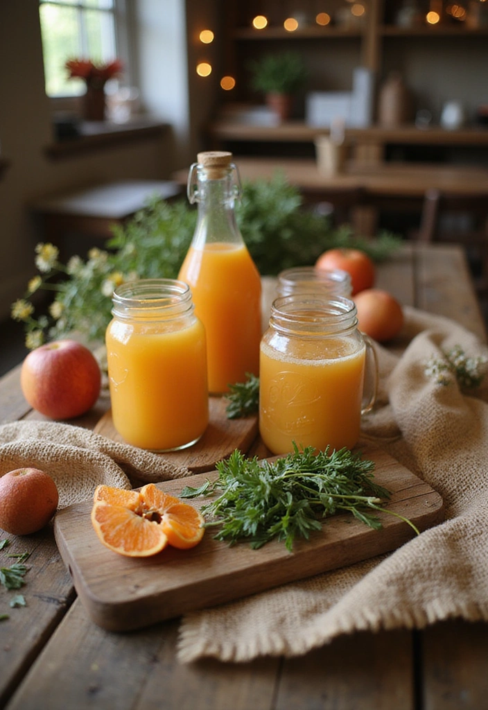 10 Stunning Home Decor Mimosa Bar Ideas That Will Wow Your Guests! - 3. Rustic Charm Mimosa Bar