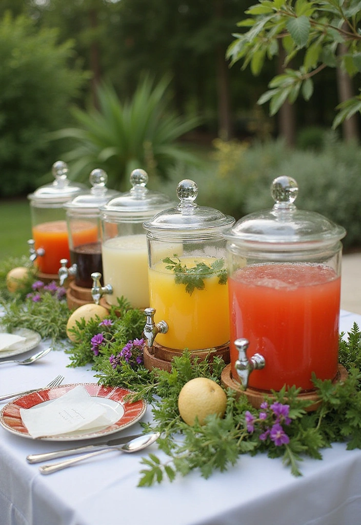 10 Stunning Home Decor Mimosa Bar Ideas That Will Wow Your Guests! - 5. Garden Party Mimosa Bar