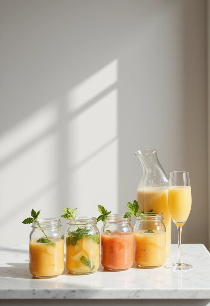 10 Stunning Home Decor Mimosa Bar Ideas That Will Wow Your Guests! - 7. Minimalist Chic Mimosa Bar