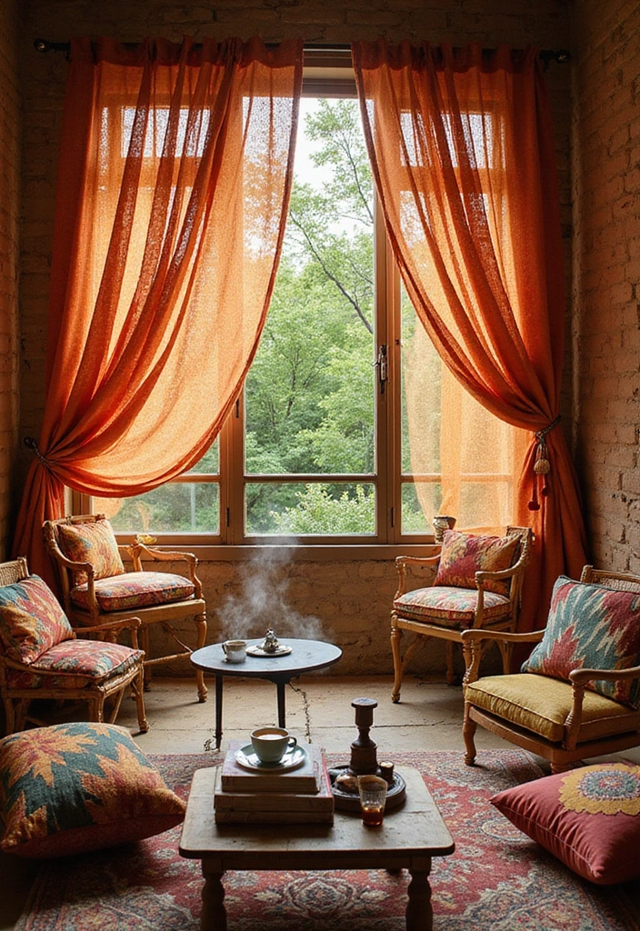 10 Stunning Outdoor Curtain Ideas That Will Transform Your Patio Into a Cozy Oasis! - 1. Bohemian Bliss