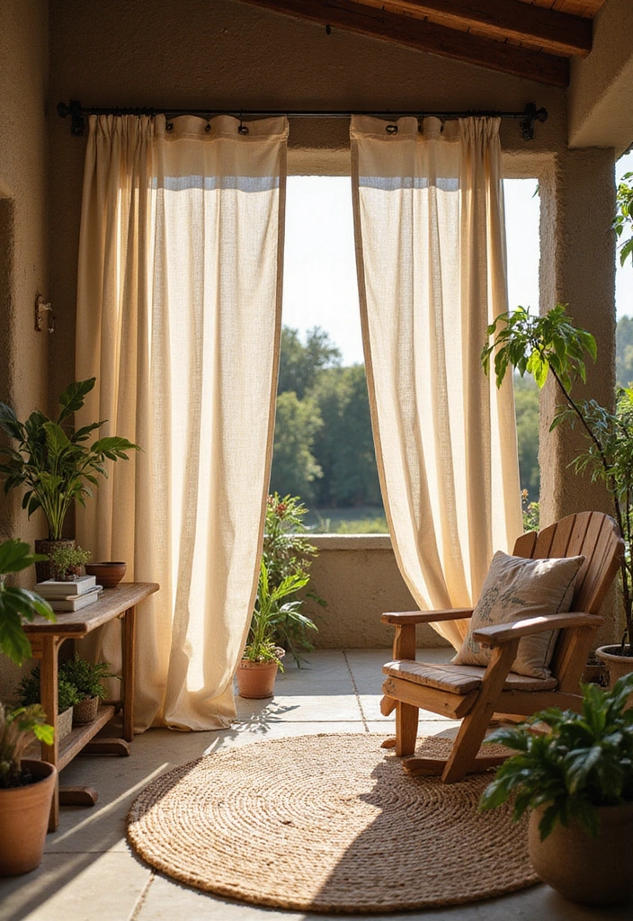 10 Stunning Outdoor Curtain Ideas That Will Transform Your Patio Into a Cozy Oasis! - 3. Rustic Charm with Linen