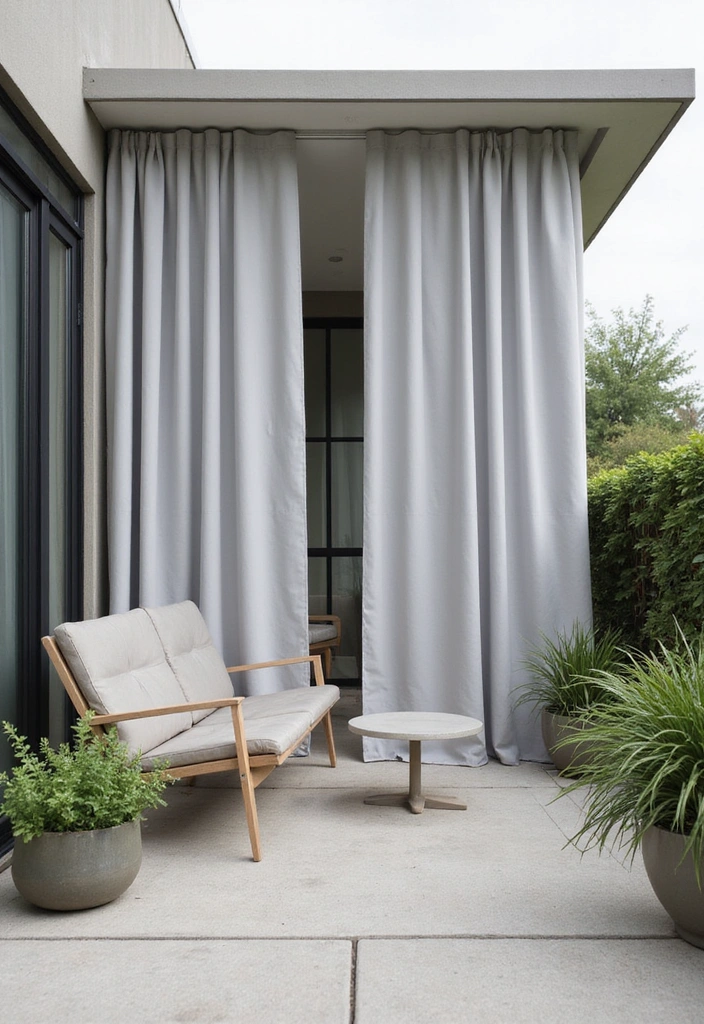 10 Stunning Outdoor Curtain Ideas That Will Transform Your Patio Into a Cozy Oasis! - 8. Minimalist Designs for Clean Lines