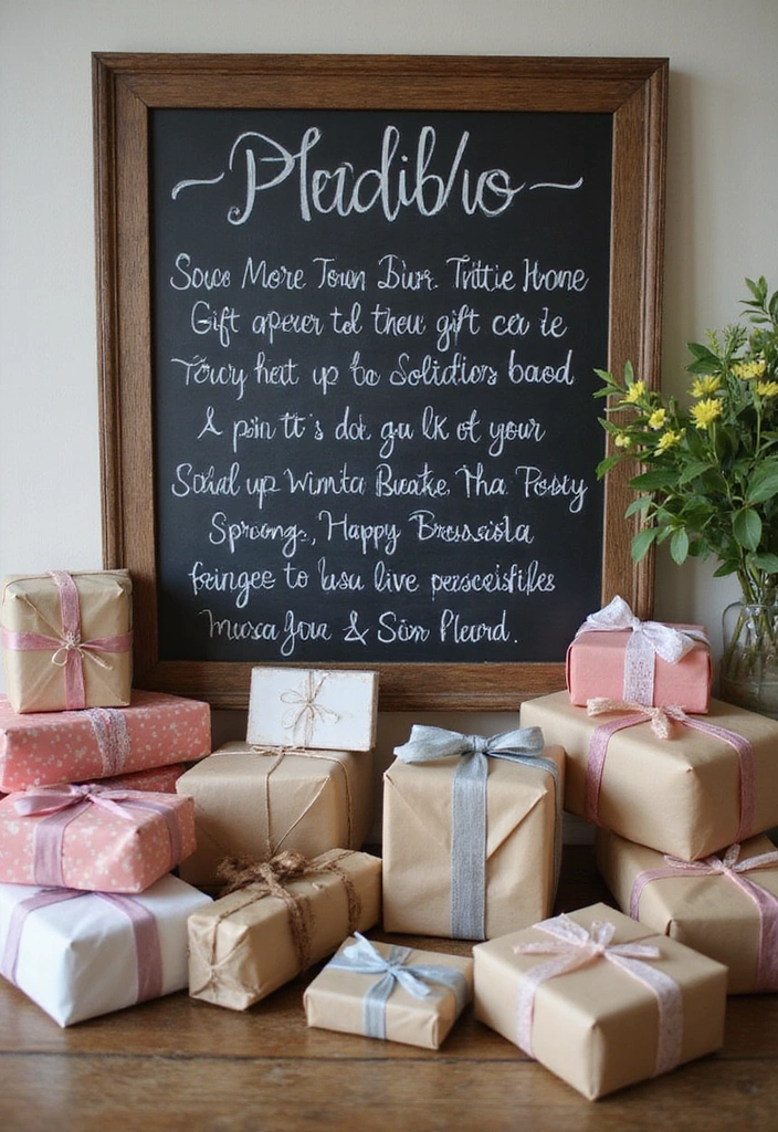 10 Stunning Spring Chalkboard Ideas to Freshen Up Your Home Decor (You’ll Love #5!) - 10. Personalized Gift Boards