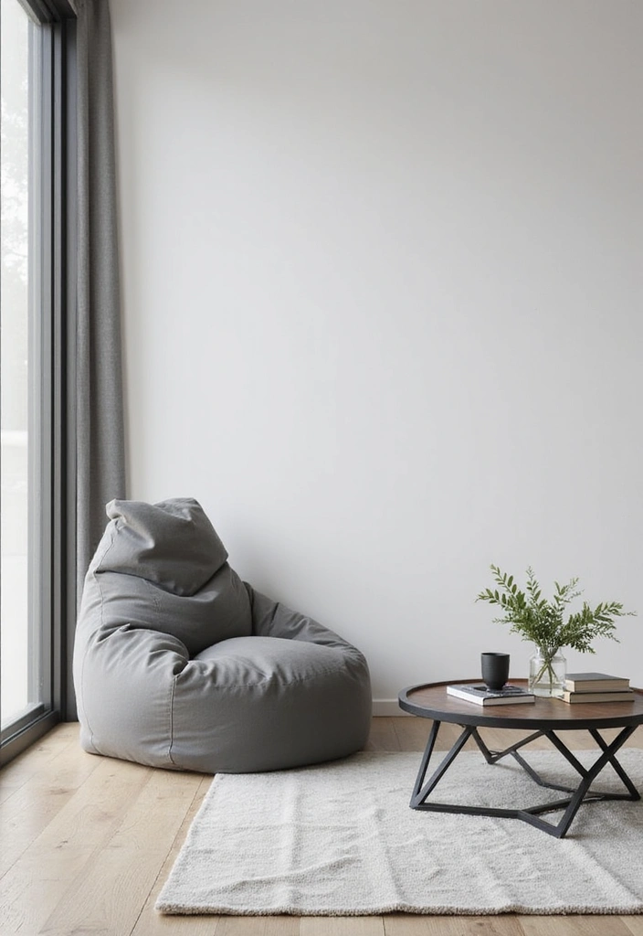 10 Stylish Bean Bag Chair Designs That Will Make Your Living Room Cozy AF! - 2. Minimalist Chic Bean Bag