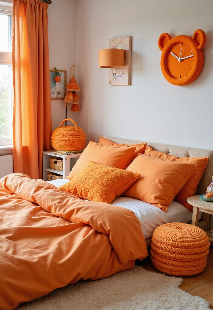10 Vibrant Orange Bedroom Decor Ideas That Will Brighten Your Mood Instantly! - 10. Whimsical Orange Accessories