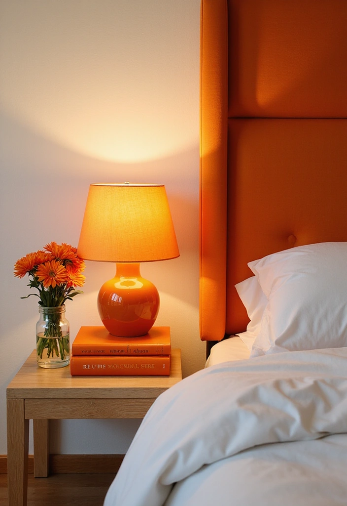 10 Vibrant Orange Bedroom Decor Ideas That Will Brighten Your Mood Instantly! - 6. Orange Decorative Accents