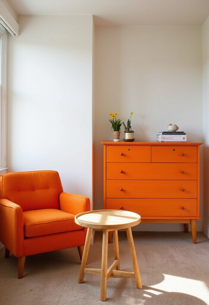 10 Vibrant Orange Bedroom Decor Ideas That Will Brighten Your Mood Instantly! - 7. Fun Orange Furniture