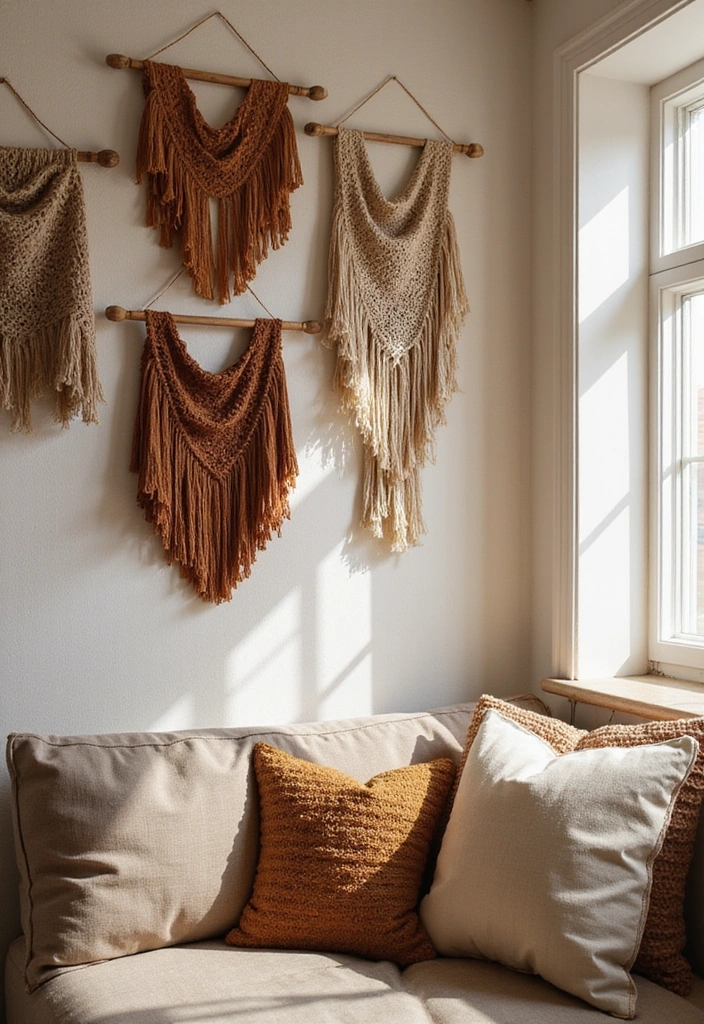 12 Affordable Brown DIY Decor Projects That Will Make You Say 'I Made That!' - 10. Brown Fabric Wall Hangings