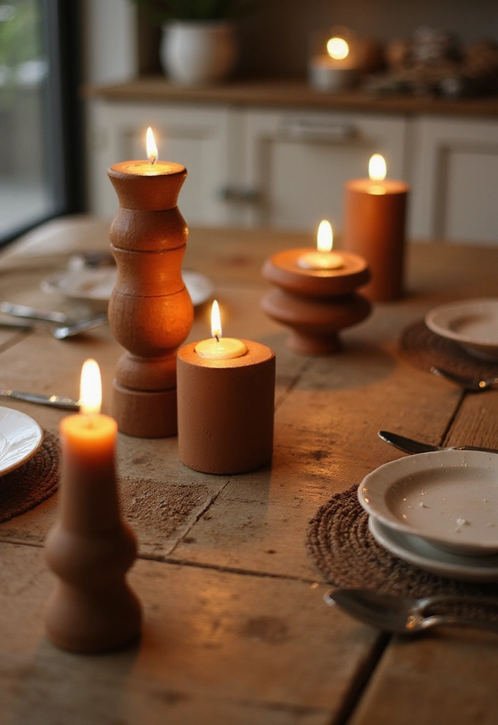 12 Affordable Brown DIY Decor Projects That Will Make You Say 'I Made That!' - 3. DIY Brown Candle Holders