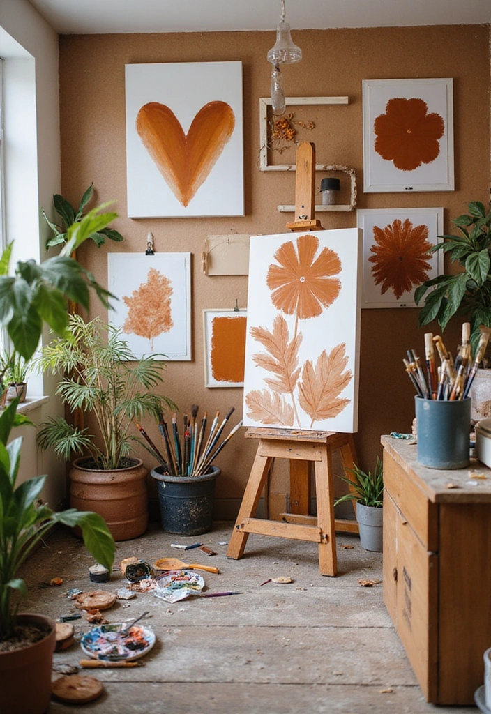 12 Affordable Brown DIY Decor Projects That Will Make You Say 'I Made That!' - 4. Hand-Painted Brown Wall Art