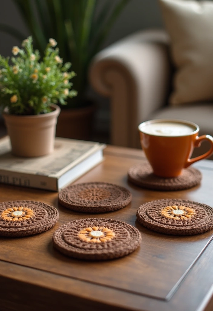 12 Affordable Brown DIY Decor Projects That Will Make You Say 'I Made That!' - 9. Handmade Brown Coasters