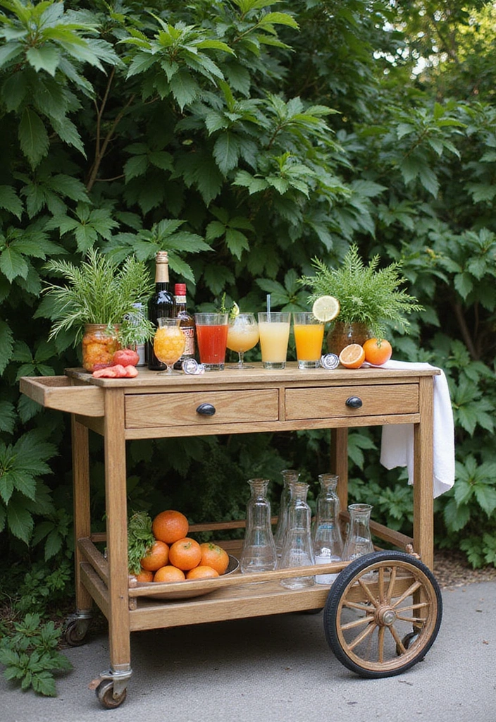 12 Al Fresco Dining Decor Ideas That Will Make Every Meal Feel Like a Special Occasion! - 11. Outdoor Bar Cart