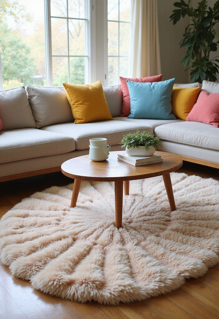 12 Stunning Fan Shape Decor Trends That Will Transform Your Home! - 3. Fan-Shaped Rugs: Ground Your Space