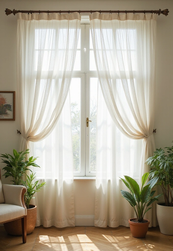 12 Stunning Fan Shape Decor Trends That Will Transform Your Home! - 7. Fan-Shaped Curtains: A Flowing Addition