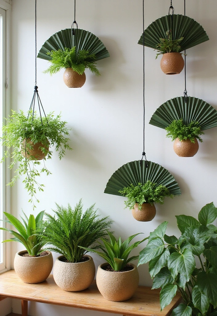 12 Stunning Fan Shape Decor Trends That Will Transform Your Home! - 8. Fan-Shaped Planters: Nature Meets Design