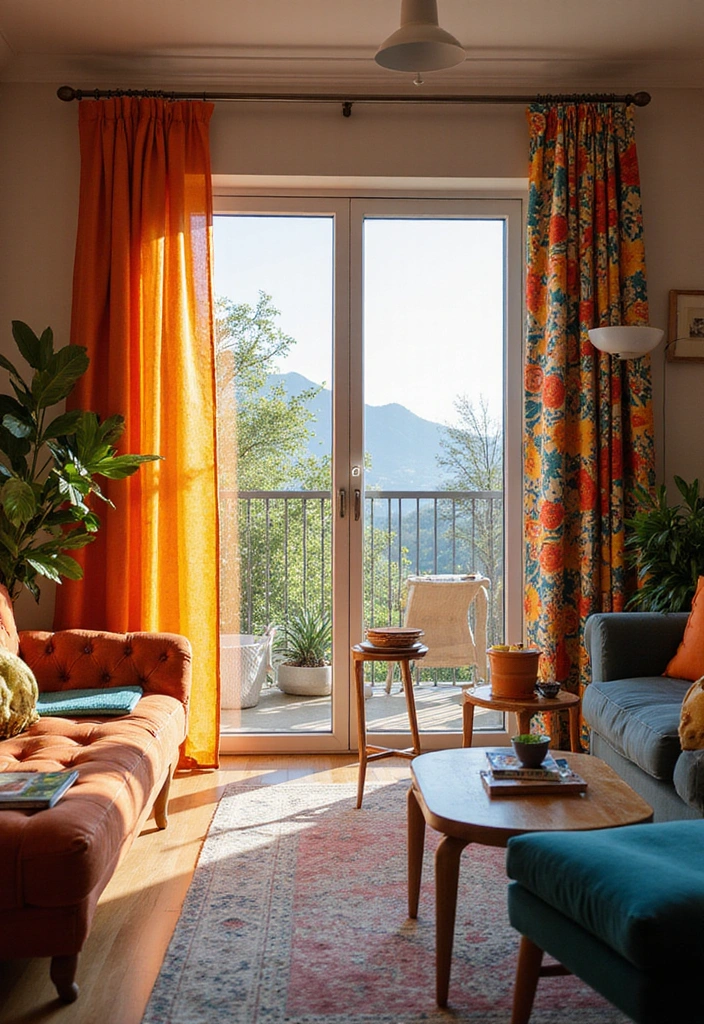 12 Stunning Window Slide Decor Ideas That Will Transform Your Home (You Won't Believe #5!) - 7. Colorful Drapes