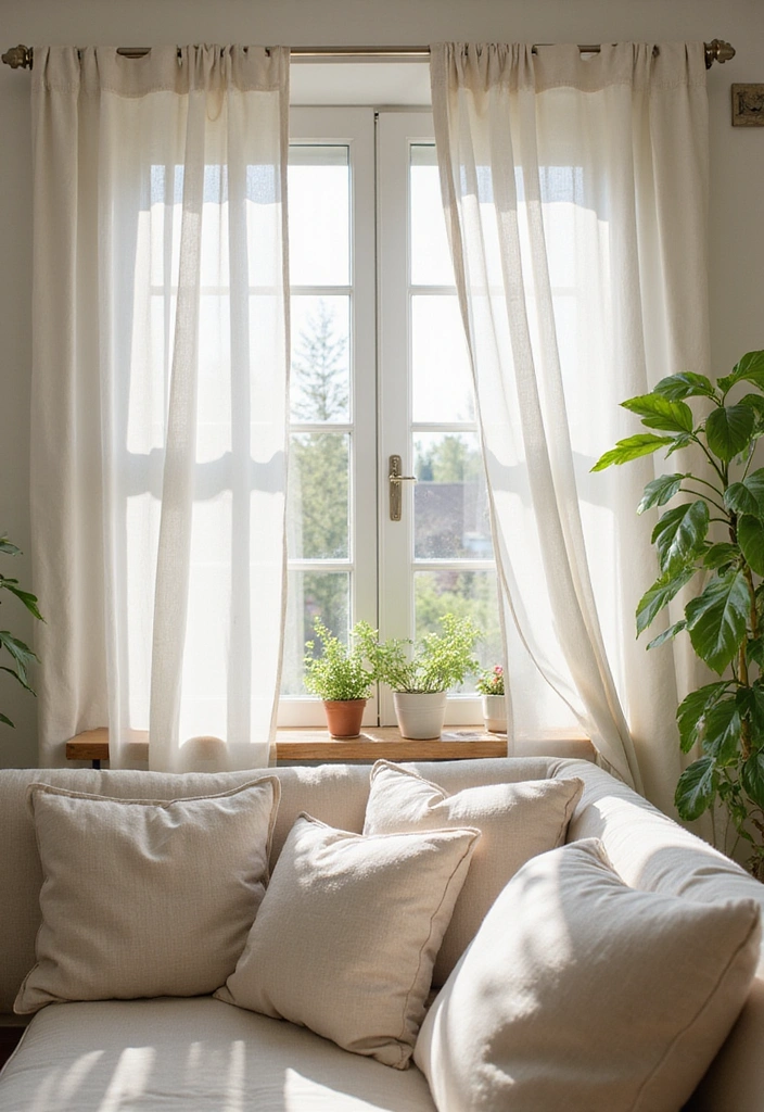 12 Summer Room Decor Ideas That Will Make Your Space Feel Like a Beach Paradise! - 3. Lighten Up with Sheer Fabrics