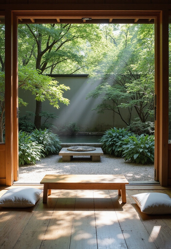12 Zen Garden Layout Ideas That Will Transform Your Backyard into a Peaceful Retreat! - 4. Minimalist Seating Areas