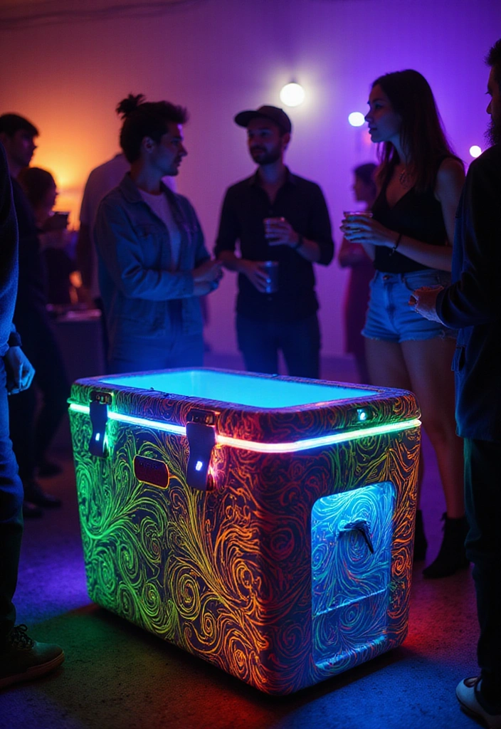 13 Epic Frat Cooler Decor Ideas That Will Make Your Party Unforgettable! - 1. Neon Glow Cooler