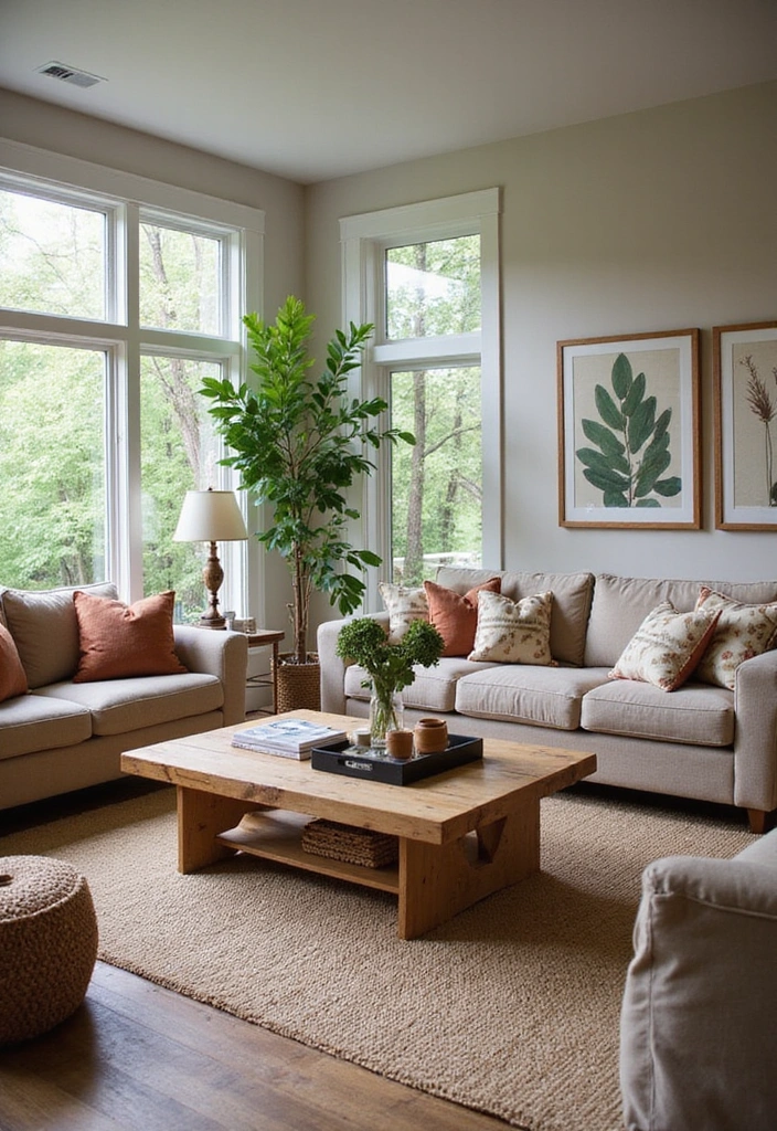 14 Barndominium Living Room Ideas That Will Wow Your Guests (Especially #4!) - 14. Outdoor-Inspired Decor