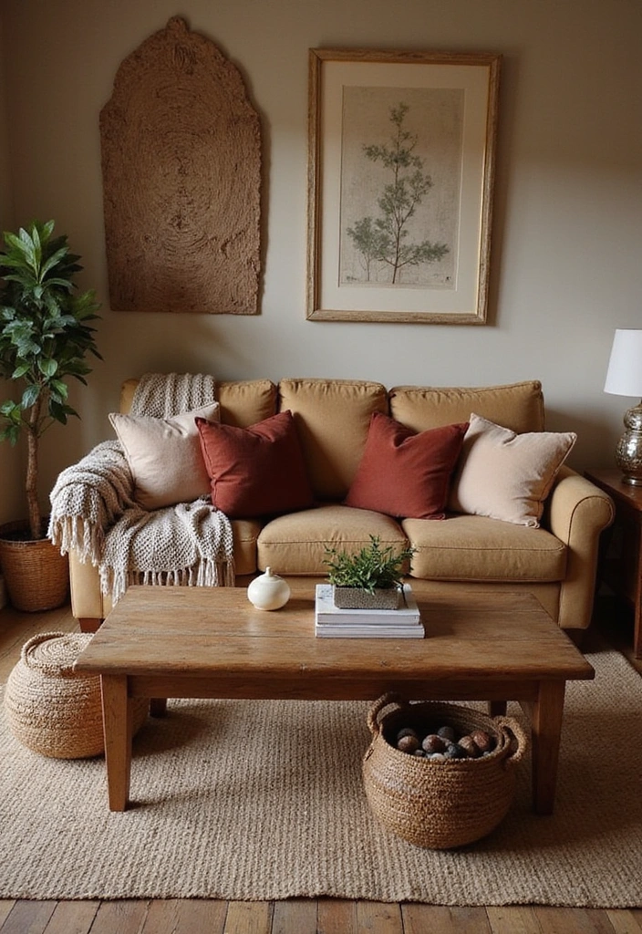 15 Cozy Lounge Room Ideas That'll Make You Want to Stay In Forever! - 1. Earthy Tones and Textures