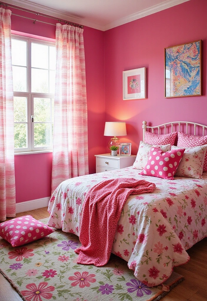 15 Dreamy Pink Bedroom Makeovers That Will Make You Want to Redecorate ASAP! - 6. Playful Patterns