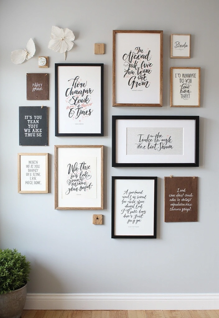 15 Gallery Wall Ideas That Will Make Your Friends Go 'WOW!' (Especially #5!) - 6. Inspirational Quotes