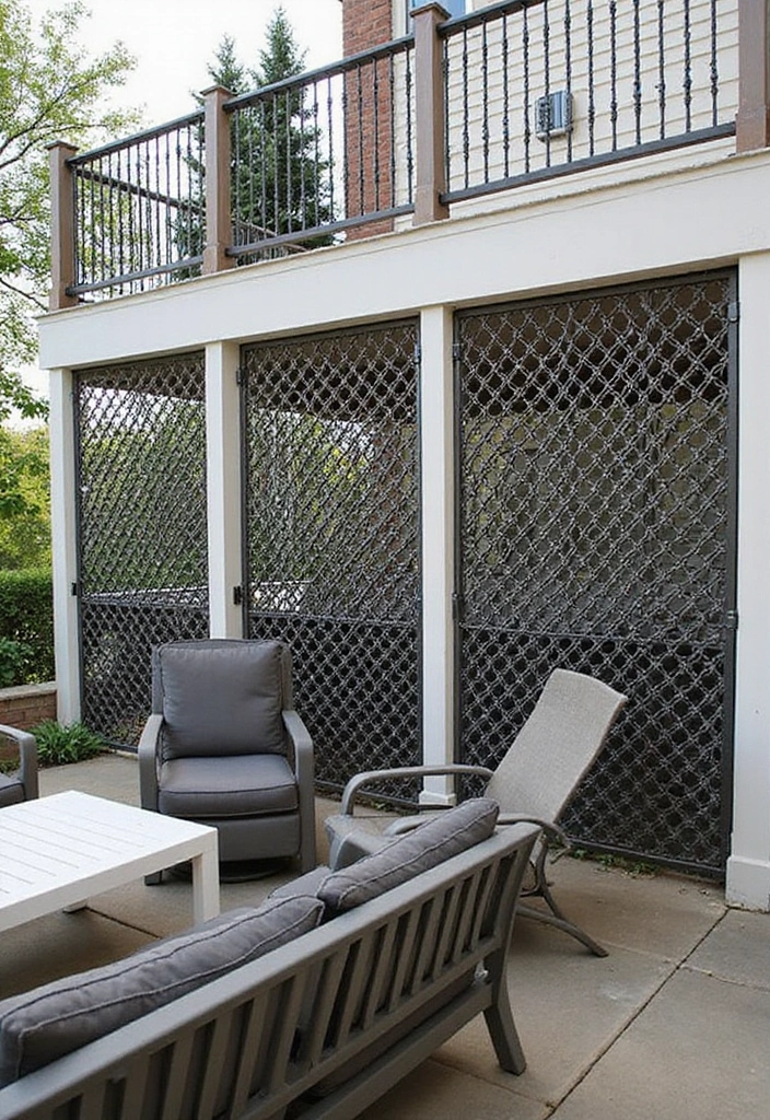 15 Lattice Alternatives Under Decks That Will Transform Your Outdoor Space (You Won't Believe #8!) - 13. Metal Grilles