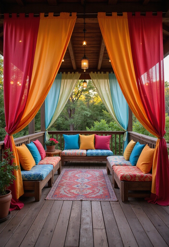 15 Lattice Alternatives Under Decks That Will Transform Your Outdoor Space (You Won't Believe #8!) - 2. Fabric Curtains