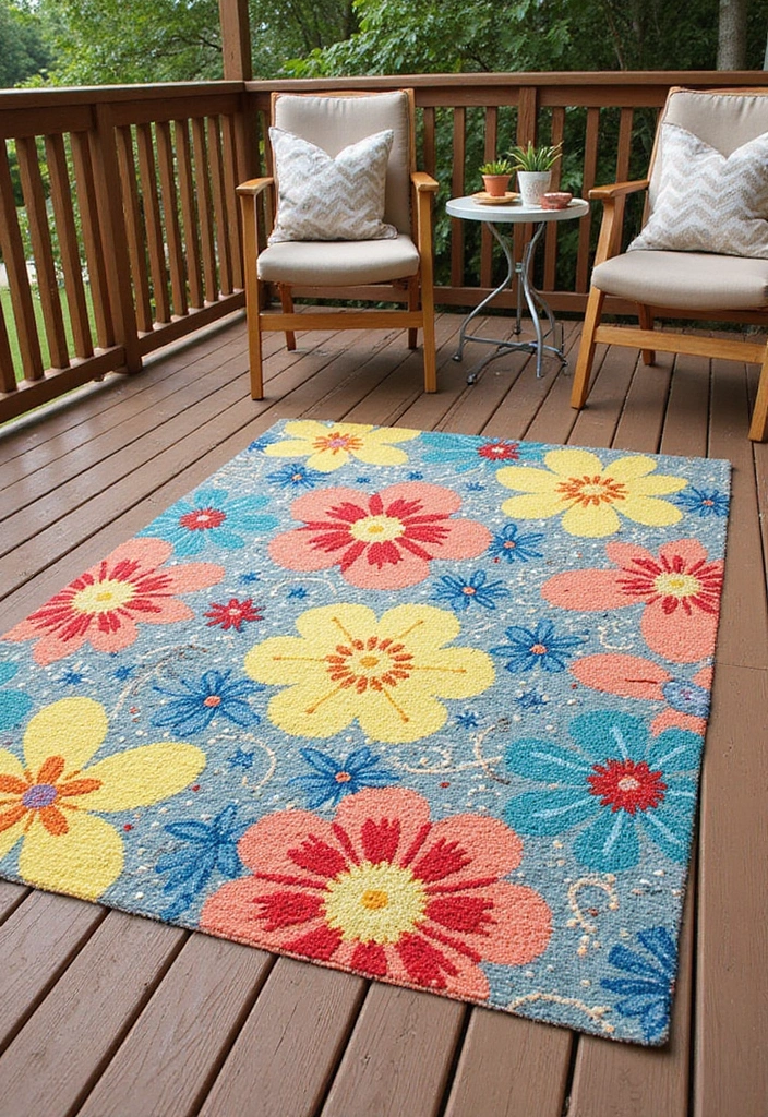 15 Lattice Alternatives Under Decks That Will Transform Your Outdoor Space (You Won't Believe #8!) - 6. Outdoor Rugs