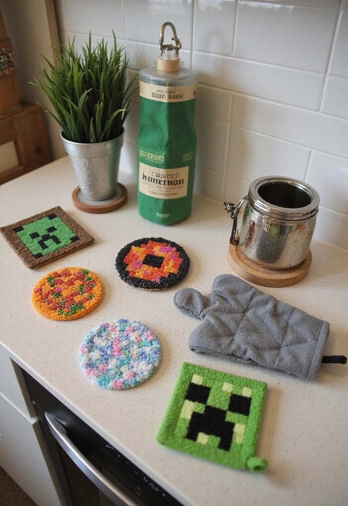 15 Minecraft Kitchen Decor Ideas That’ll Transform Your Space into a Pixel Paradise! - 10. Pixelated Accessories