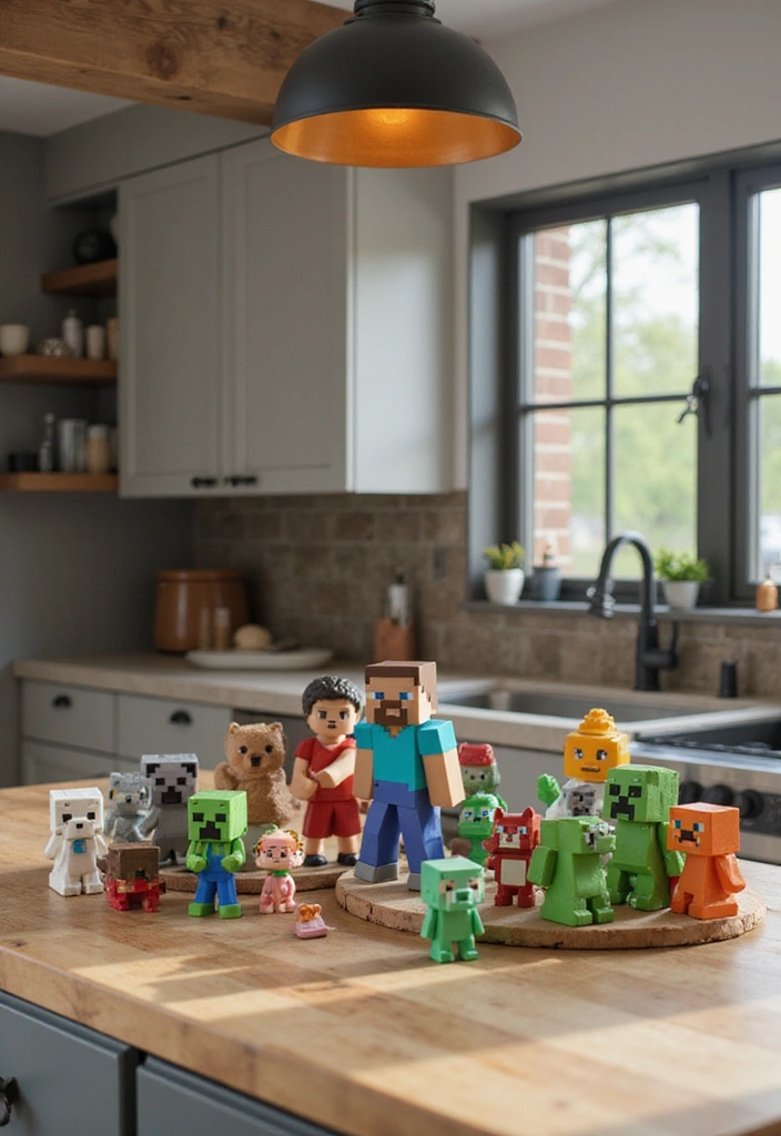 15 Minecraft Kitchen Decor Ideas That’ll Transform Your Space into a Pixel Paradise! - 12. Game Character Figurines