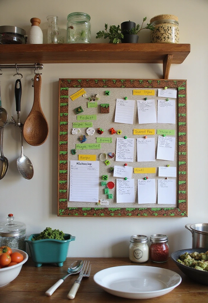 15 Minecraft Kitchen Decor Ideas That’ll Transform Your Space into a Pixel Paradise! - 4. Minecraft Recipe Board