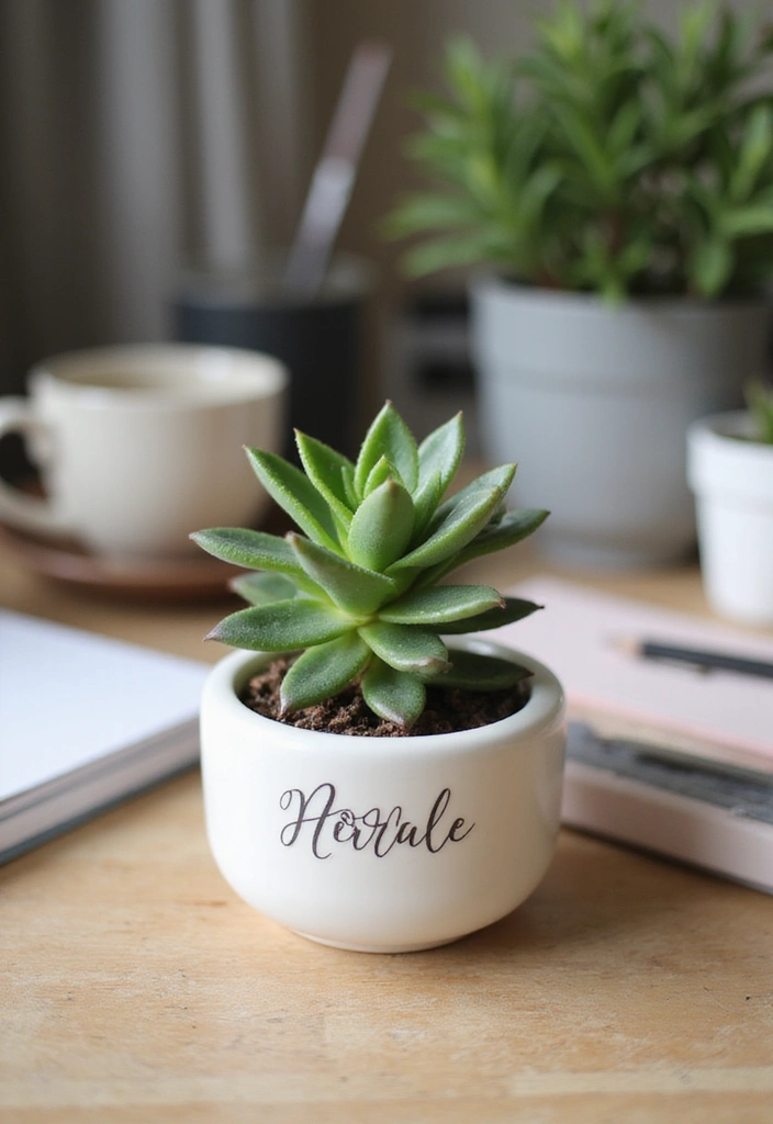 15 Personalized Desk Gifts That Will Make Your Administrative Professional Smile! - 14. Personalized Desk Plant