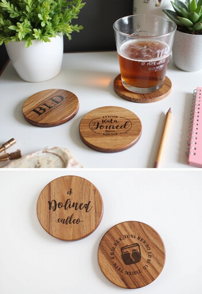 15 Personalized Desk Gifts That Will Make Your Administrative Professional Smile! - 8. Personalized Coasters