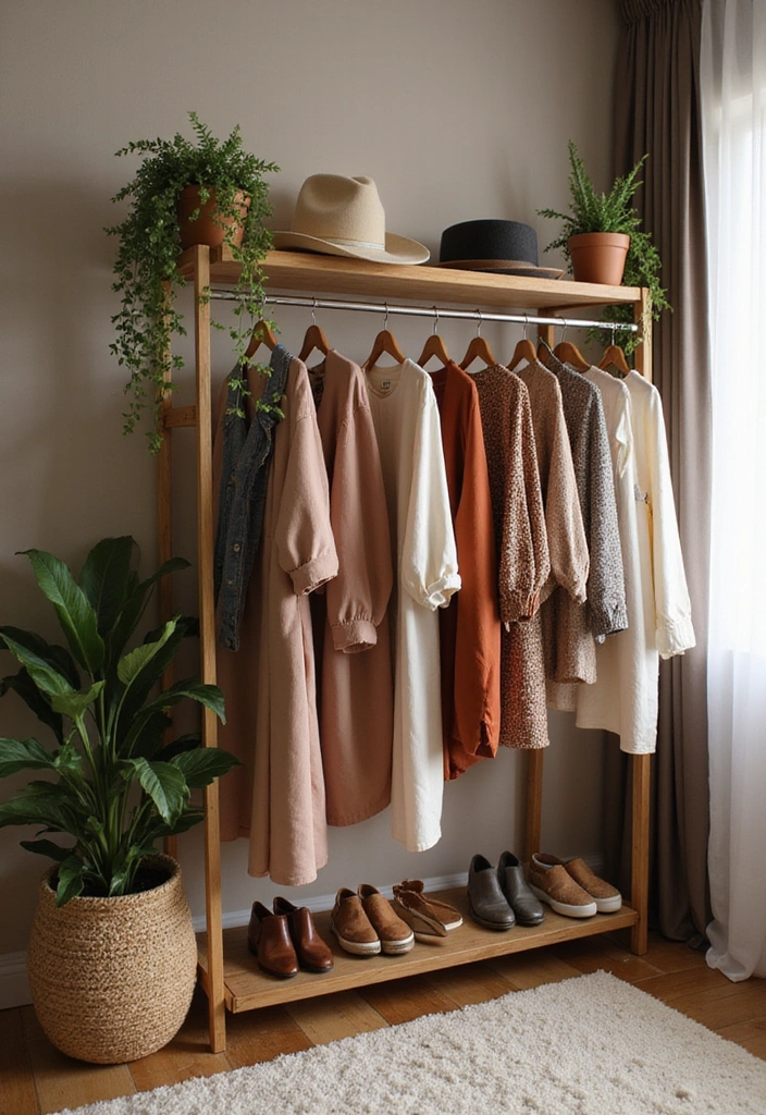 15 Small Closet Ideas That'll Maximize Your Space (You'll Love #7!) - 10. Incorporate a Clothing Rack