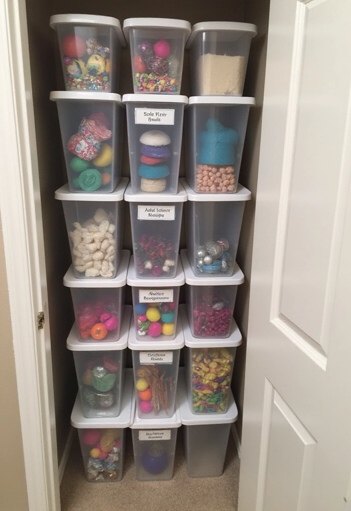 15 Small Closet Ideas That'll Maximize Your Space (You'll Love #7!) - 11. Use of Clear Storage Solutions
