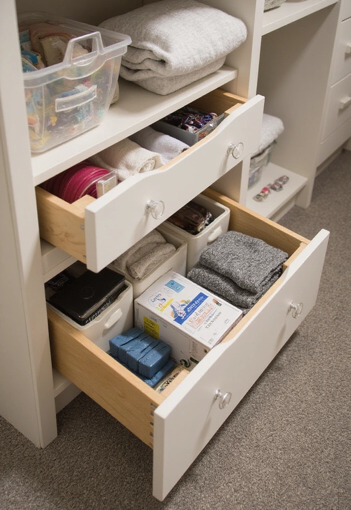 15 Small Closet Ideas That'll Maximize Your Space (You'll Love #7!) - 13. Innovative Drawer Solutions