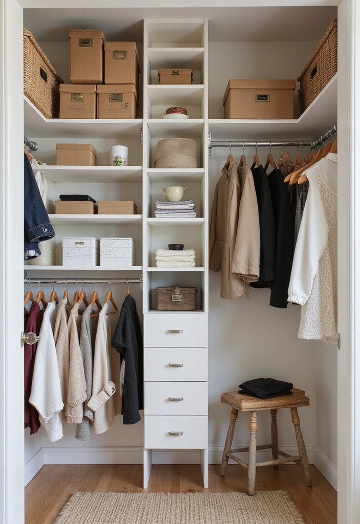 15 Small Closet Ideas That'll Maximize Your Space (You'll Love #7!) - 2. Vertical Storage Solutions