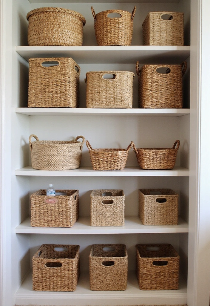 15 Small Closet Ideas That'll Maximize Your Space (You'll Love #7!) - 6. Use Baskets and Bins