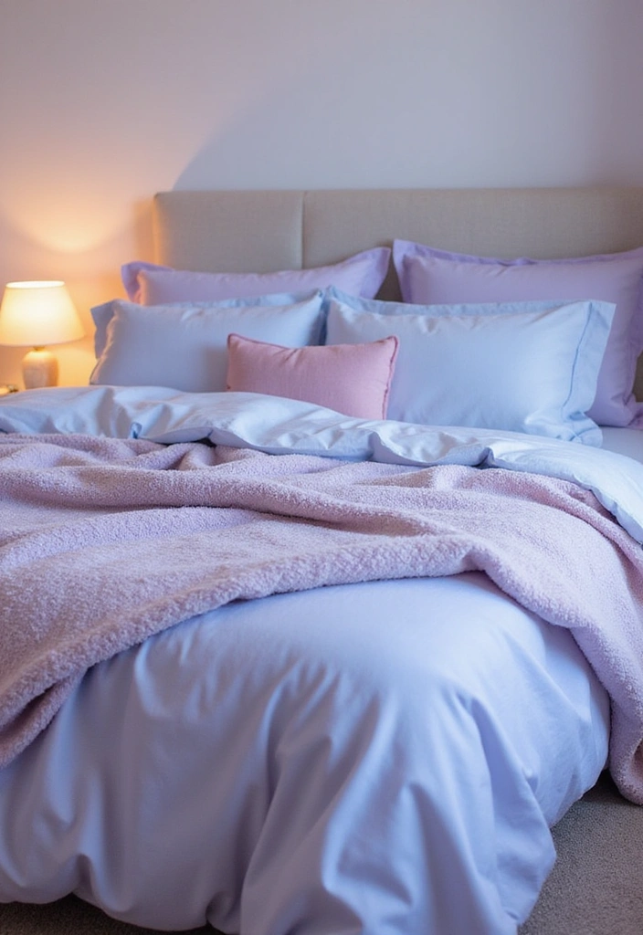 15 Soft Color Decor Tips for a Dreamy Pastel Bedroom (Tip #6 Will Change Everything!) - 7. Pastel Bedding for a Soft Touch
