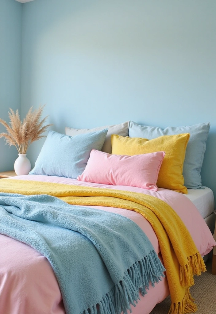 15 Soft Color Decor Tips for a Dreamy Pastel Bedroom (Tip #6 Will Change Everything!) - 9. Layering Pastel Colors