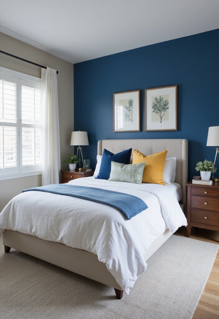 15 Stunning Blue Bedroom Decor Ideas That Will Transform Your Space into a Tranquil Oasis! - 10. Blue Accent Walls
