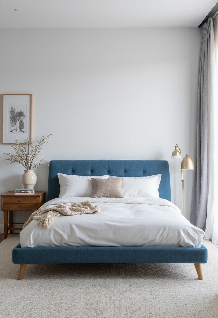 15 Stunning Blue Bedroom Decor Ideas That Will Transform Your Space into a Tranquil Oasis! - 15. Minimalist Blue Decor
