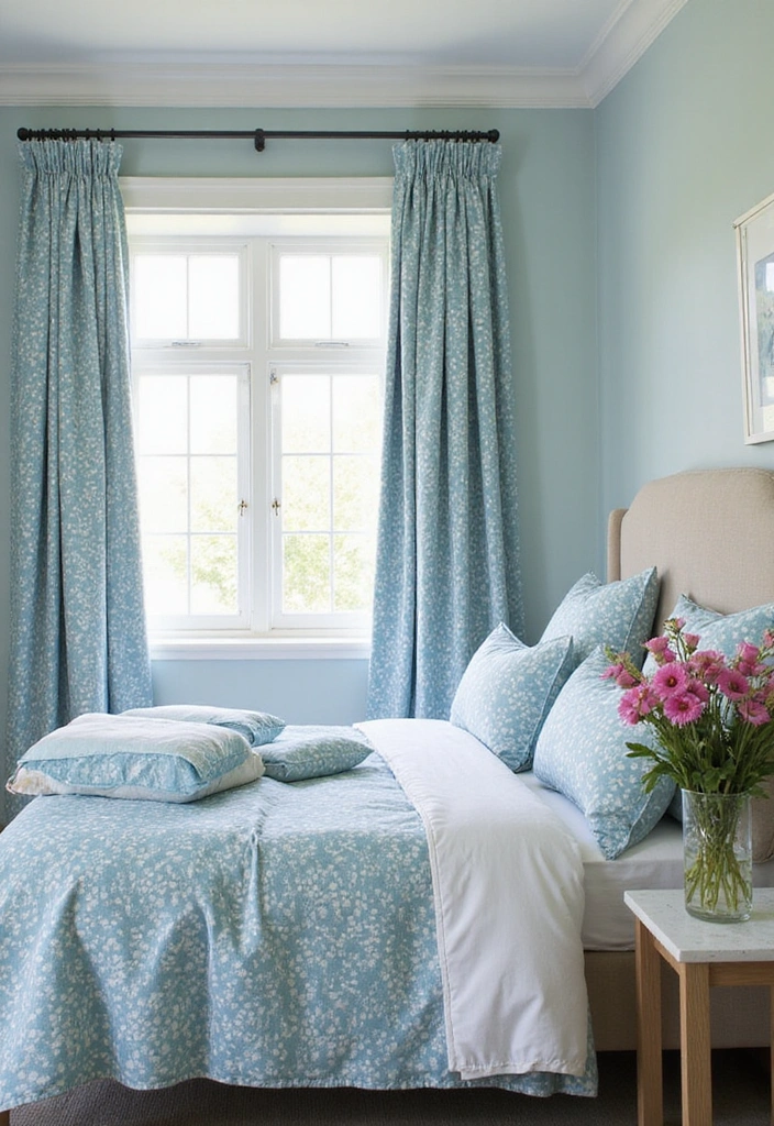 15 Stunning Blue Bedroom Decor Ideas That Will Transform Your Space into a Tranquil Oasis! - 5. Blue Floral Inspirations