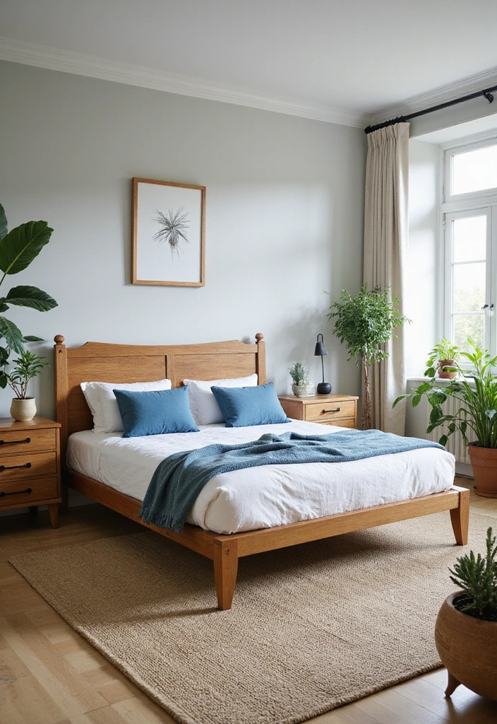15 Stunning Blue Bedroom Decor Ideas That Will Transform Your Space into a Tranquil Oasis! - 7. Natural Elements with Blue Accents